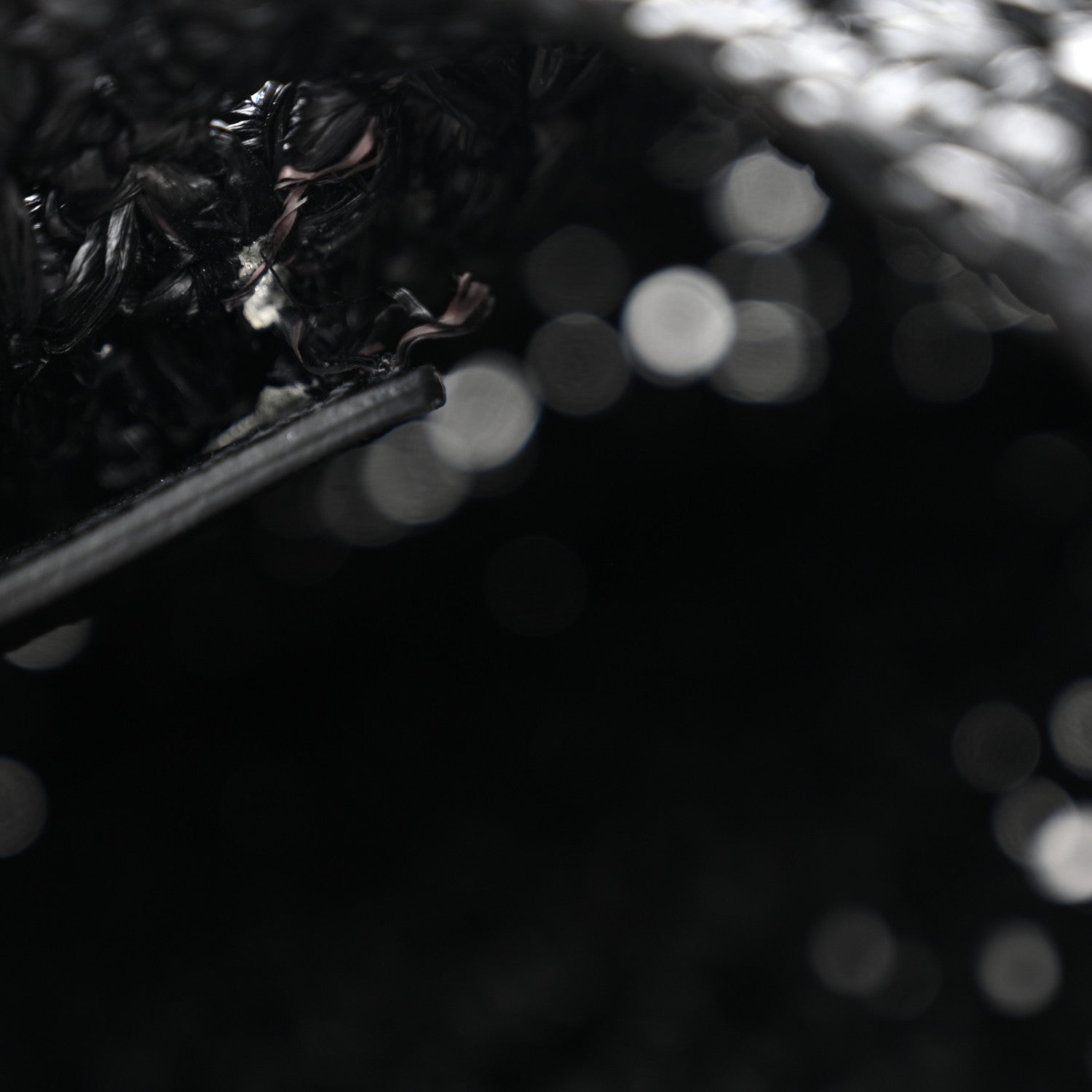 Celine Raffia Calfskin Triomphe Panier Hobo Bag Black 10 of 10