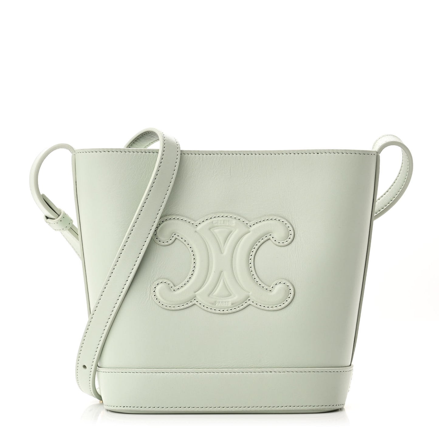 Smooth Calfskin Small Cuir Triomphe Bucket Bag Jade
