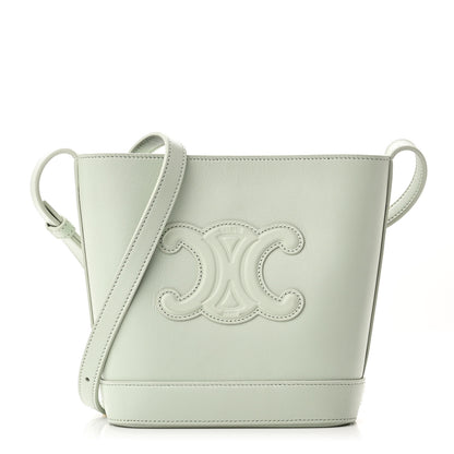 Celine Smooth Calfskin Small Cuir Triomphe Bucket Bag Jade 1 of 9
