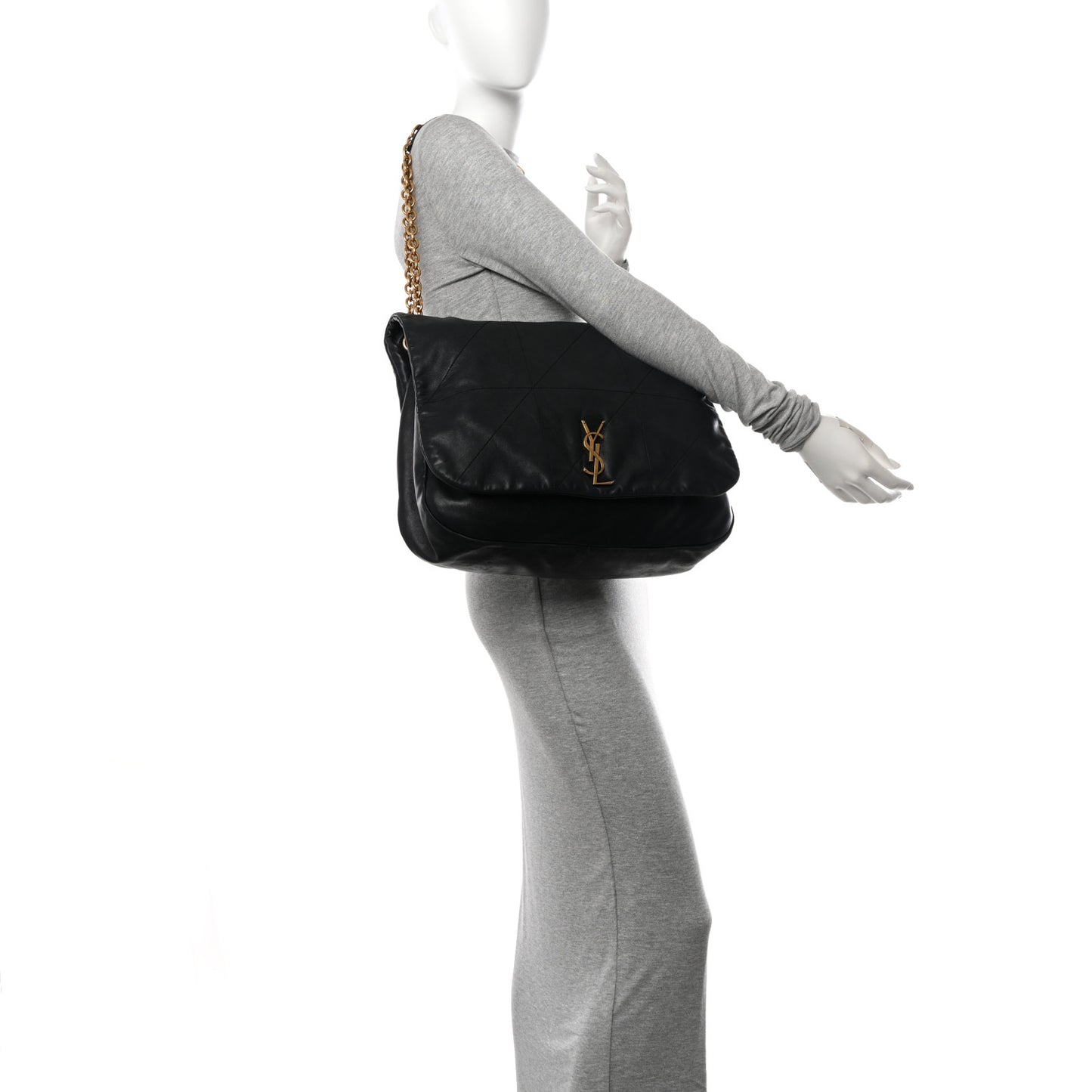 Lambskin Matelasse Monogram Large Jamie 4.3 Black