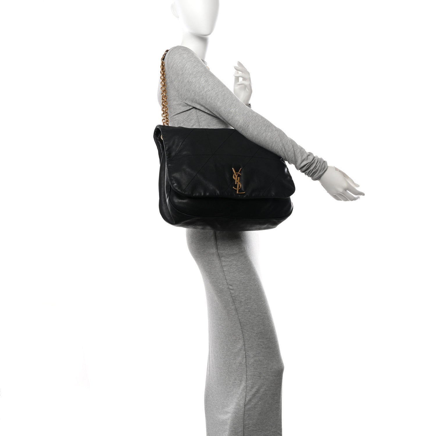 Saint Laurent Lambskin Matelasse Monogram Large Jamie 4.3 Black 2 of 12