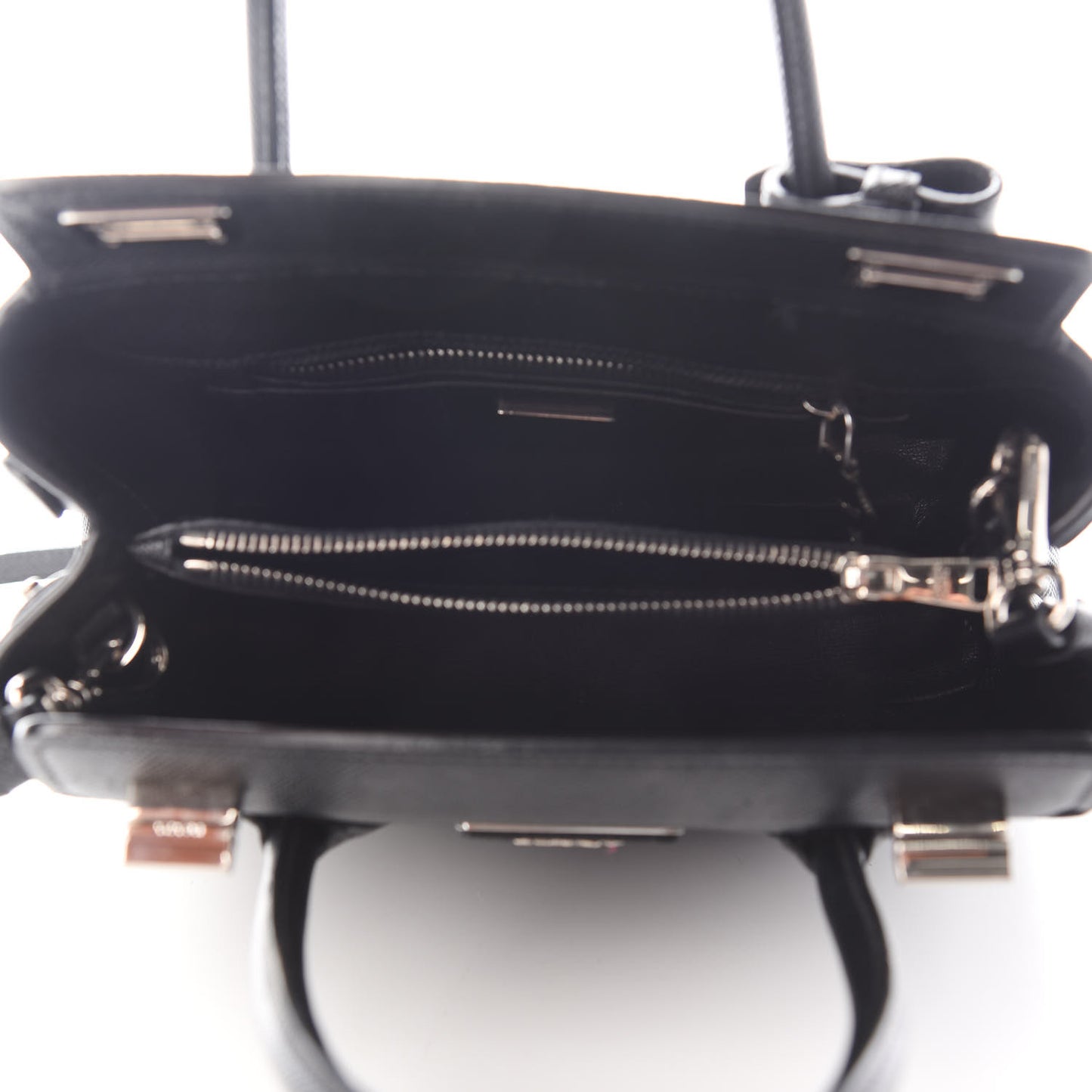 Saffiano Cuir Small Twin Tote Black