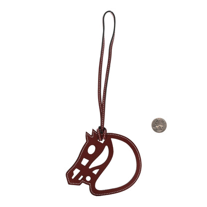 Hermes Barenia Paddock Cheval Horse Bag Charm Rouge H 2 of 3