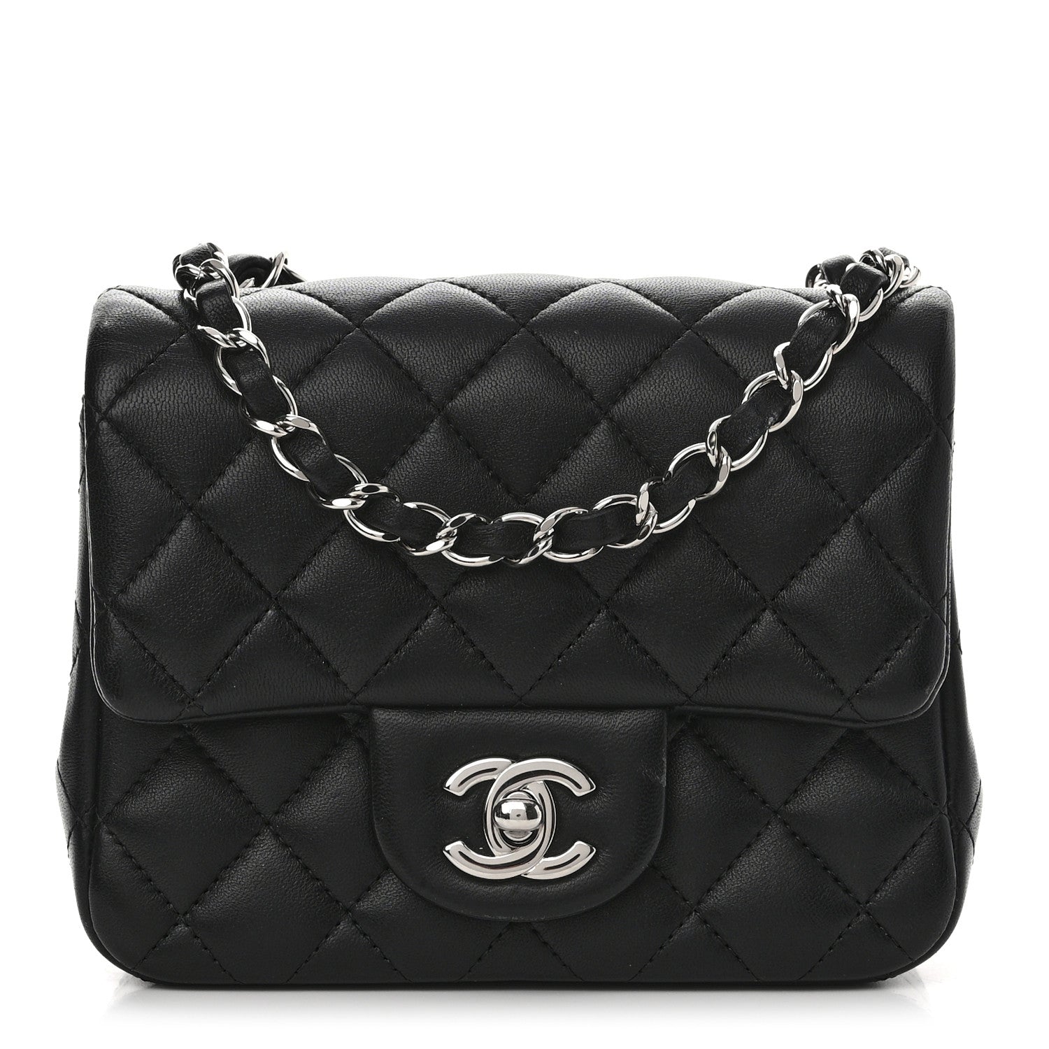 Chanel Lambskin Quilted Mini Square Flap Black 1 of 11