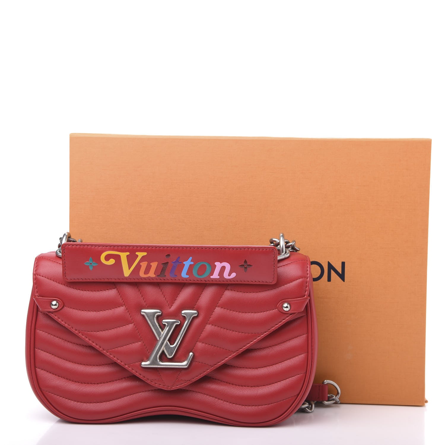 Louis Vuitton Calfskin New Wave Chain MM Ecarlate 12 of 14