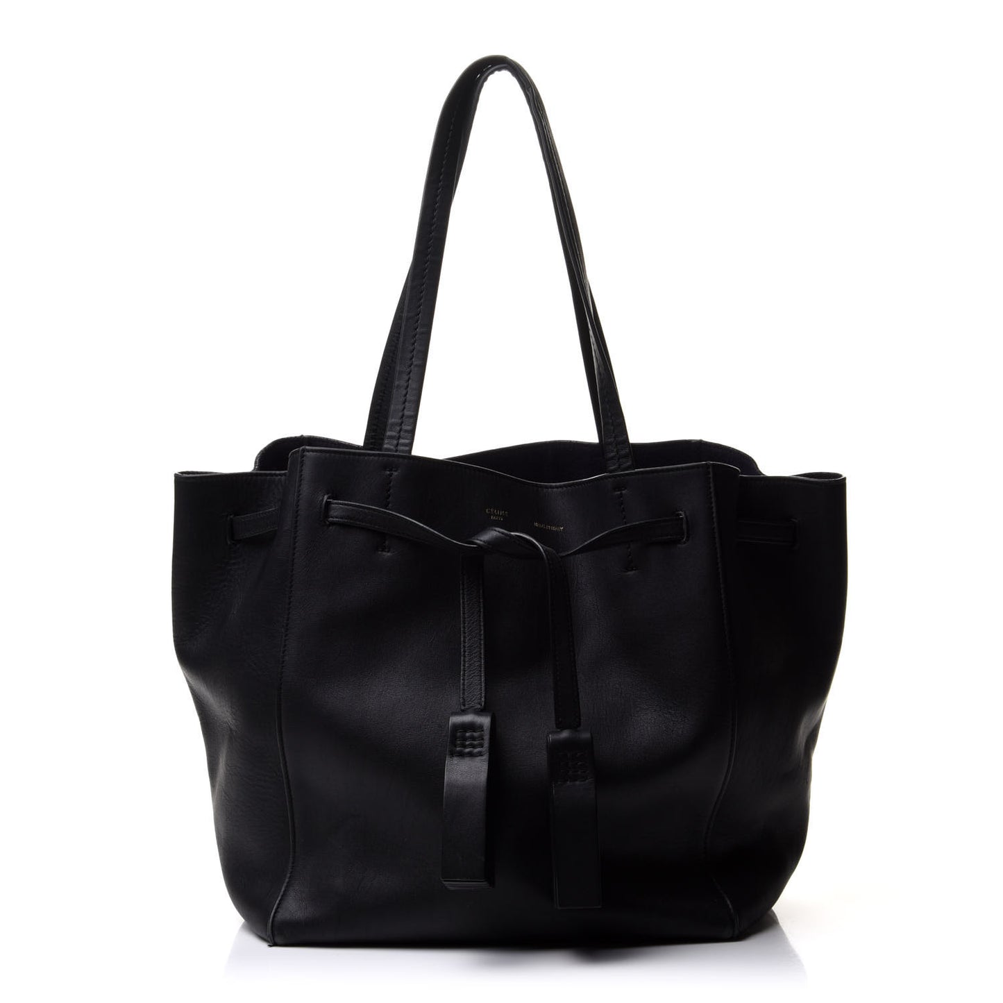 Smooth Calfskin Small Tassel Cabas Phantom Black