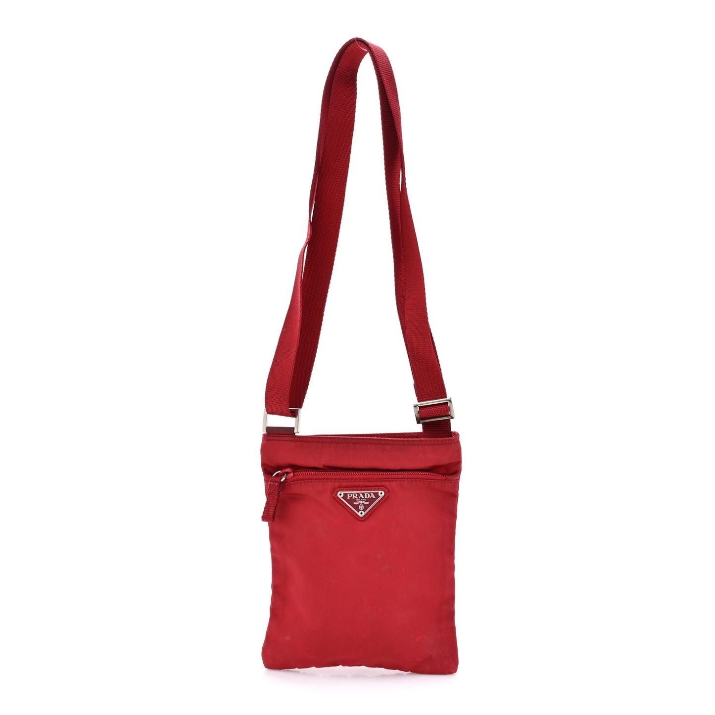 Nylon Small Flat Messenger Bag Cherry