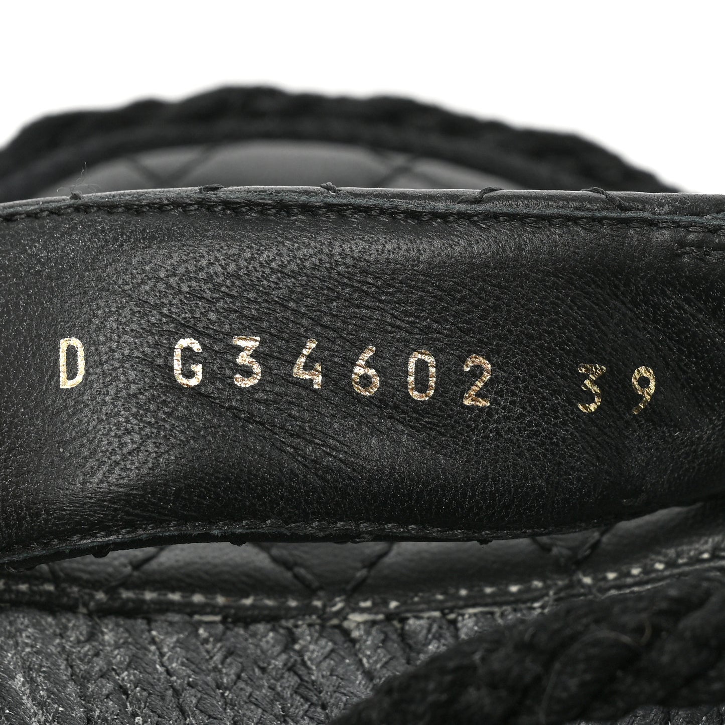 Cord Lambskin Quilted Logo Sandals 39 Black