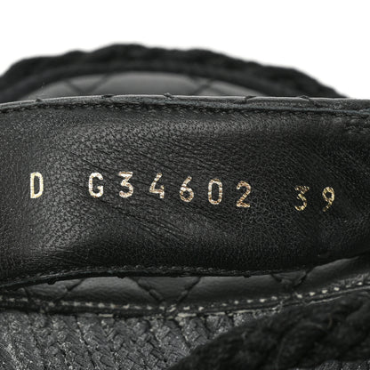 Chanel Cord Lambskin Quilted Logo Sandals 39 Black 8 of 10