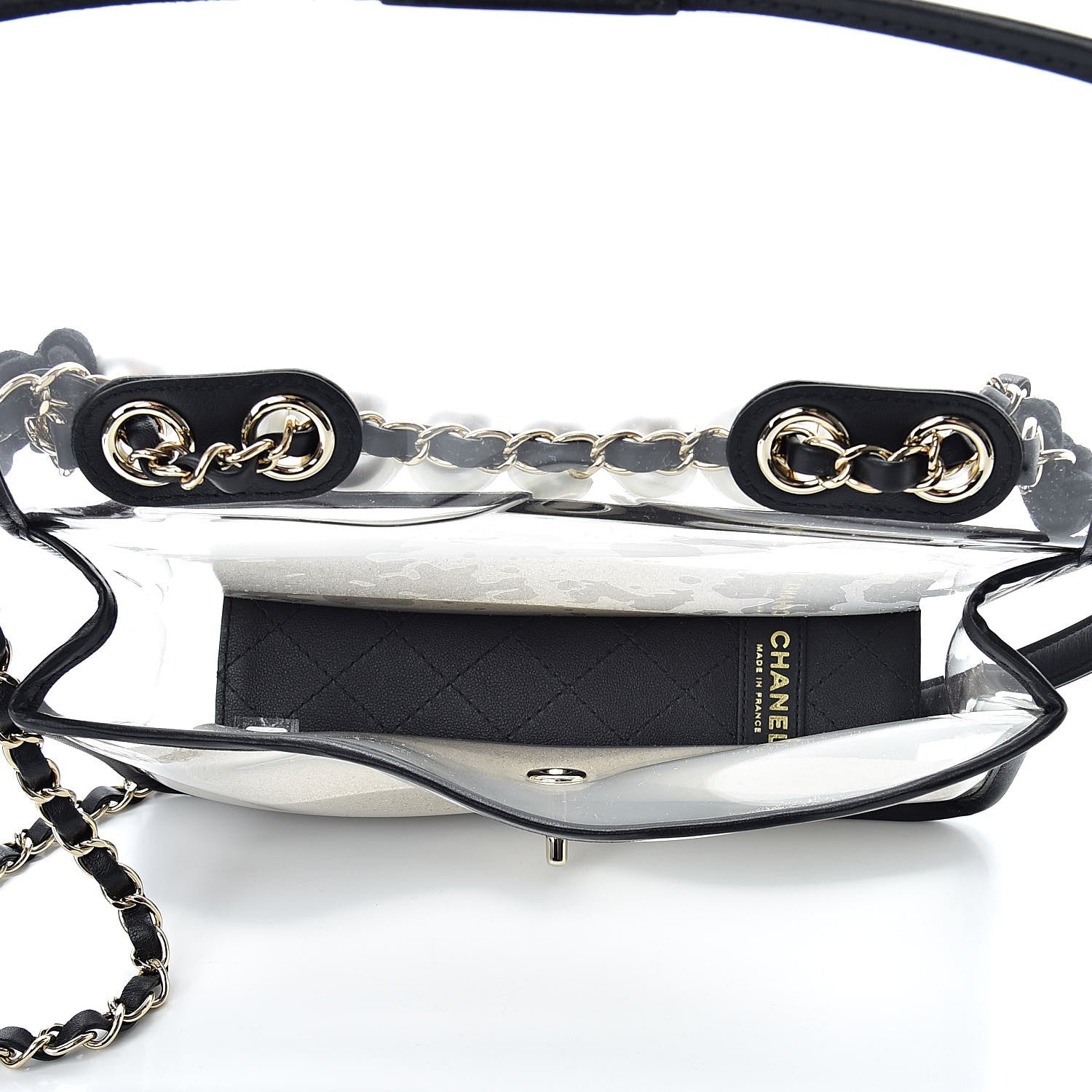 Chanel Lambskin PVC Sand By The Sea Flap With Pearl Strap Black 5 of 11