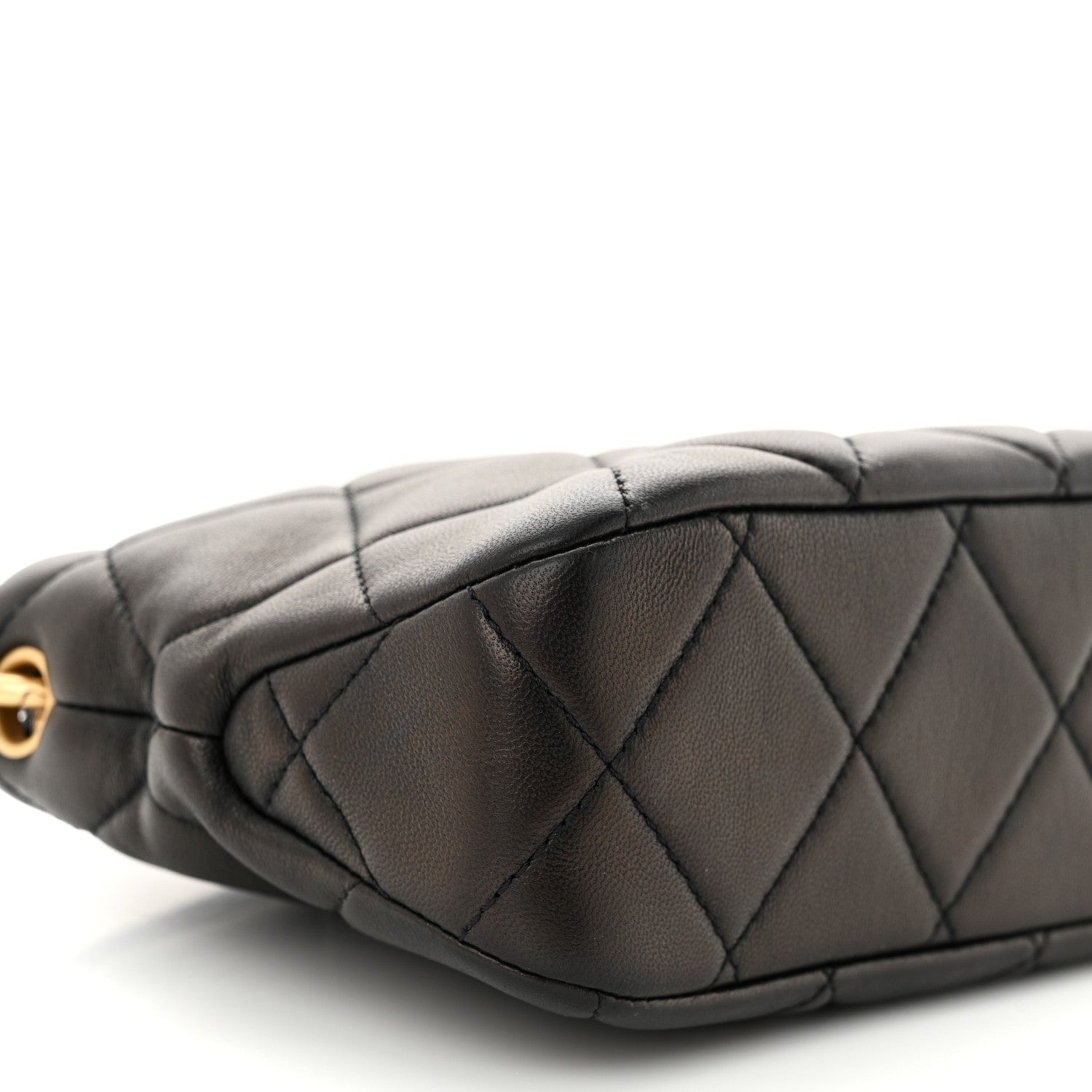 Chanel Lambskin Quilted Small CC Chain Hobo Black 10 of 10