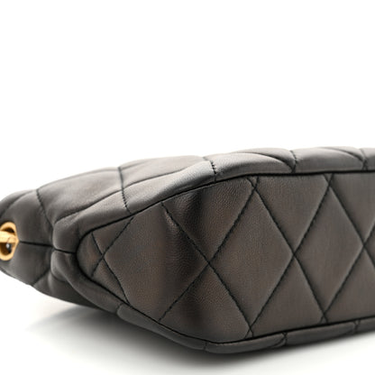 Chanel Lambskin Quilted Small CC Chain Hobo Black 10 of 10