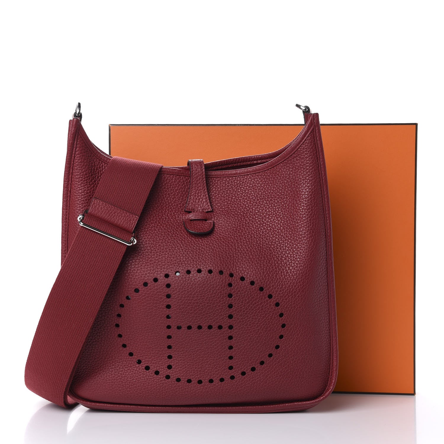 Hermes Taurillon Clemence Evelyne III PM Rouge Grenat 10 of 10