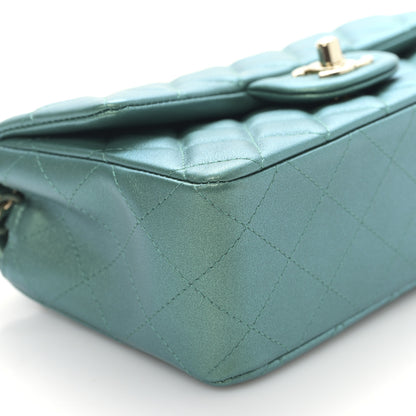 Chanel Iridescent Calfskin Quilted Mini Rectangular Flap Green 8 of 9