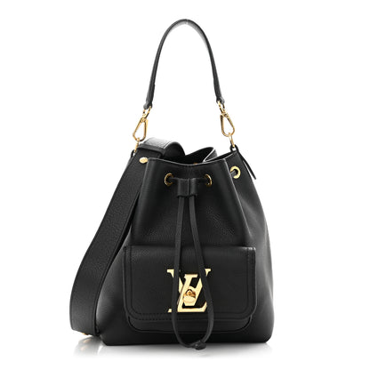 Louis Vuitton Calfskin Lockme Bucket MM Black 1 of 9