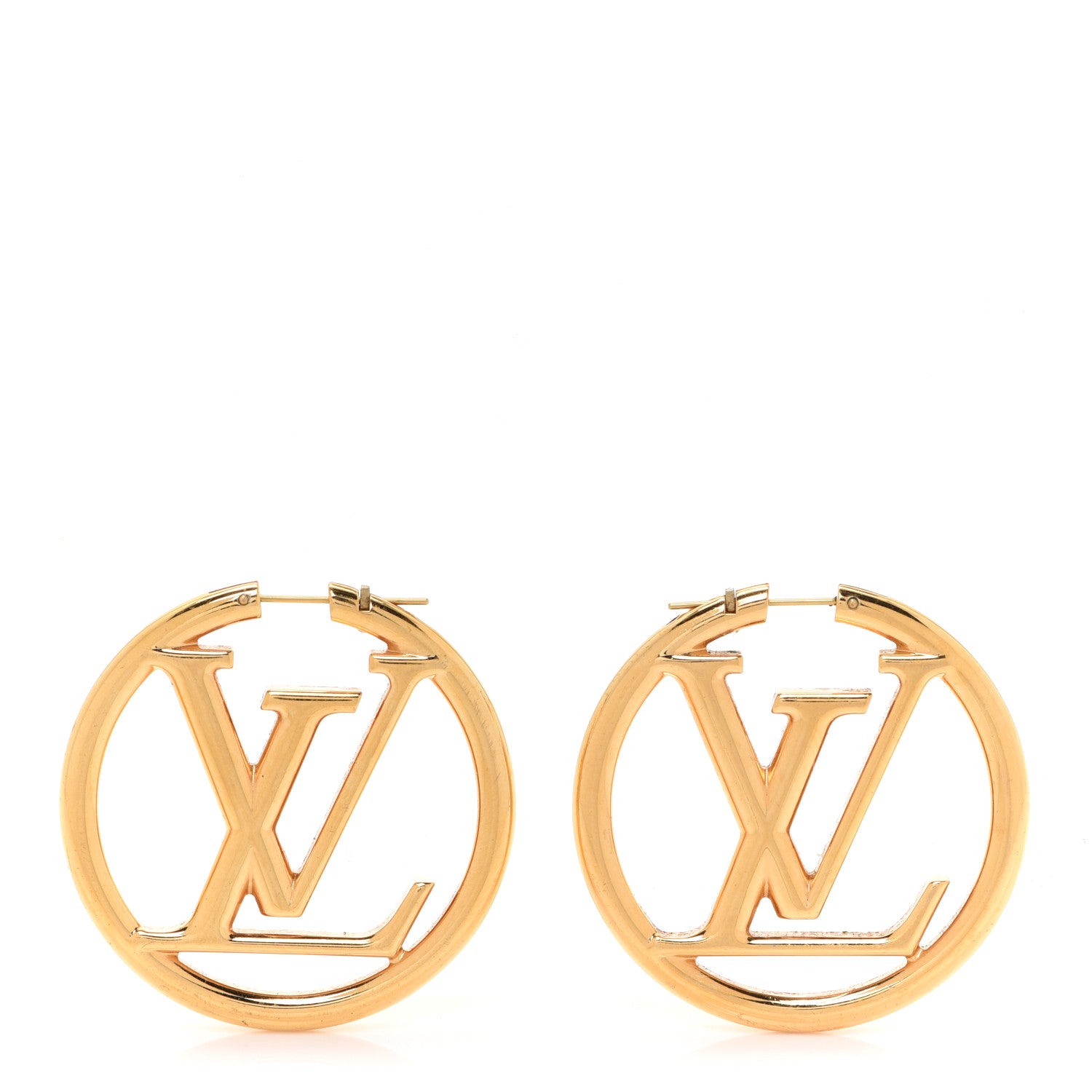 Louis Vuitton Metal Louise Hoop Earrings Gold 1 of 5
