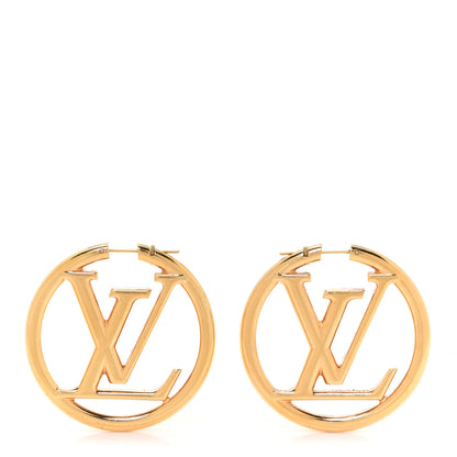 Louis Vuitton Metal Louise Hoop Earrings Gold 1 of 5