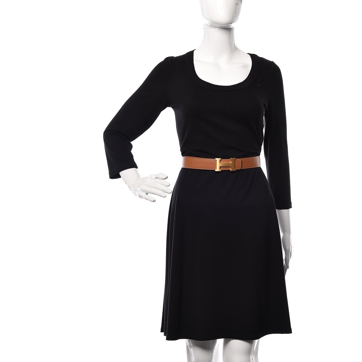 Hermes Swift Epsom 32mm H Belt 95 Black Gold 2 of 8