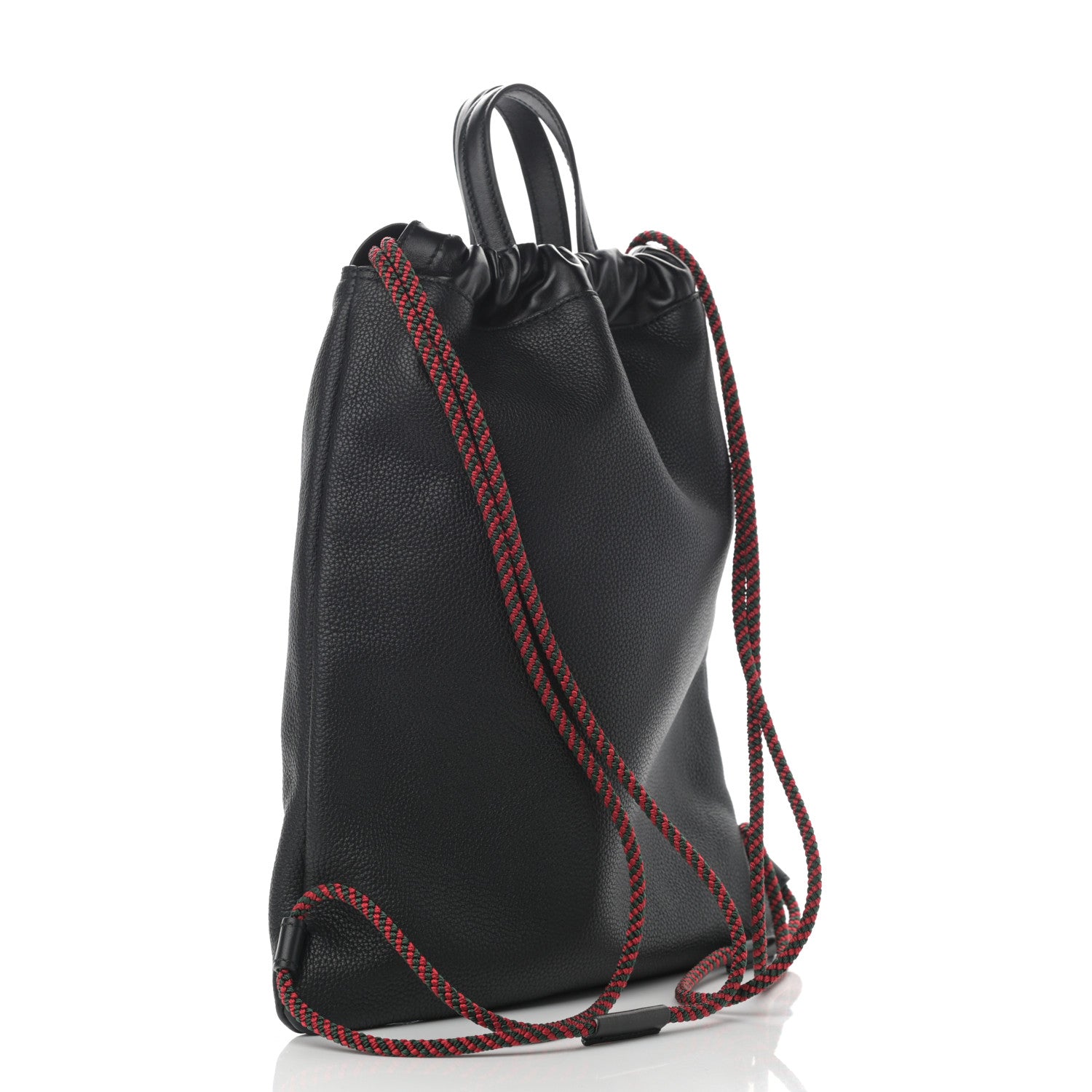 Gucci Calfskin Logo Drawstring Backpack Black 4 of 15