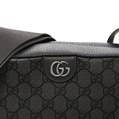 Gucci GG Supreme Monogram Textured Dollar Calfskin Ophidia Shoulder Bag Grey Black Graphite Grey 8 of 10