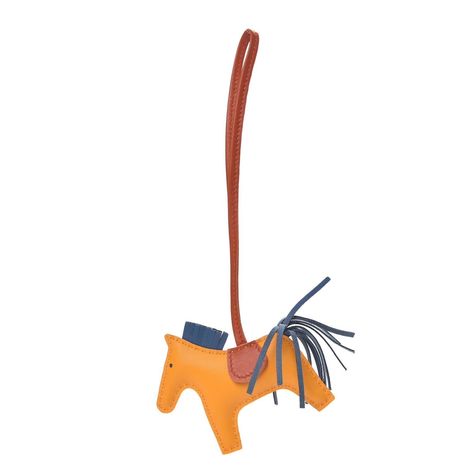 Hermes Milo Lambskin Grigri Rodeo Horse Bag Charm PM Jaune D'Or Bleu Agate Cornaline 1 of 4