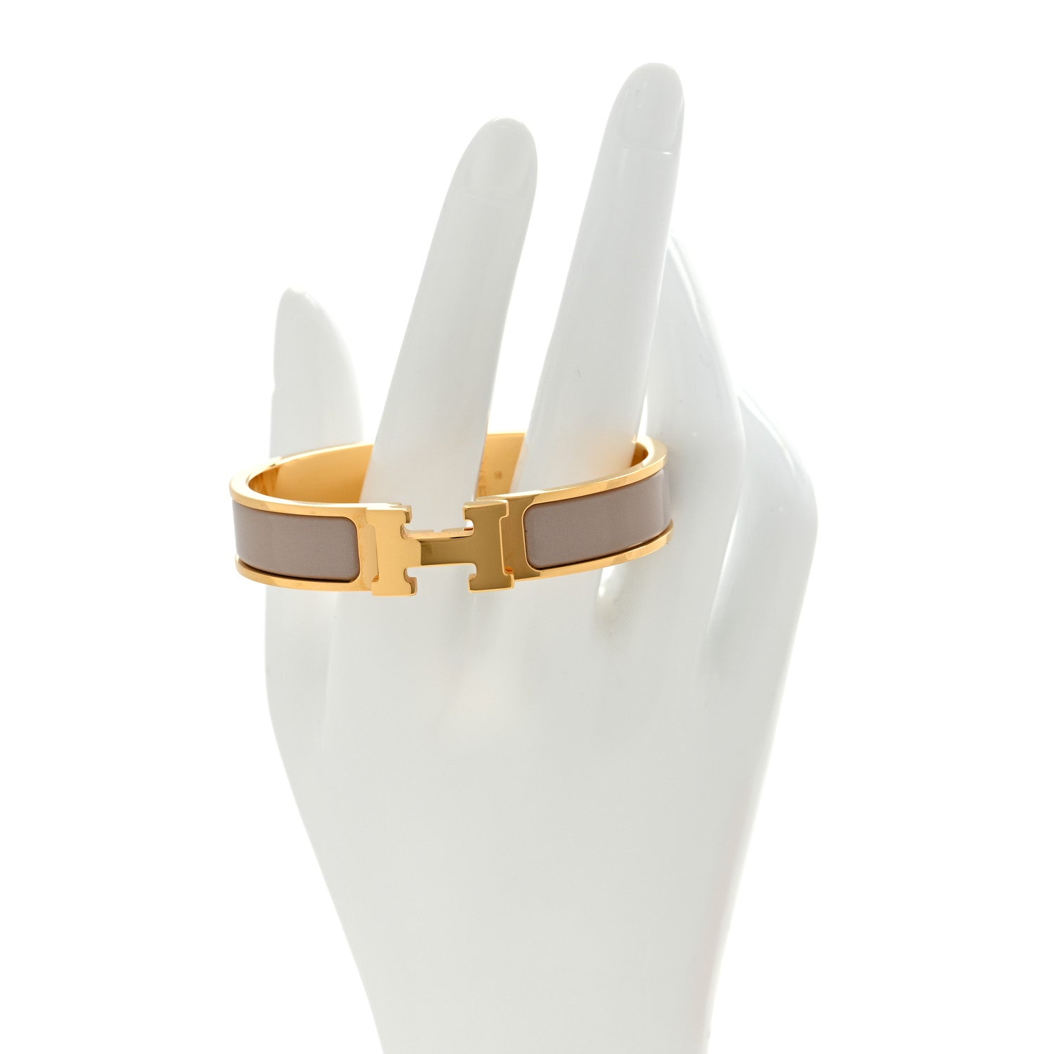 Hermes Enamel Narrow Clic Clac H Bracelet PM Marron Glace 2 of 5