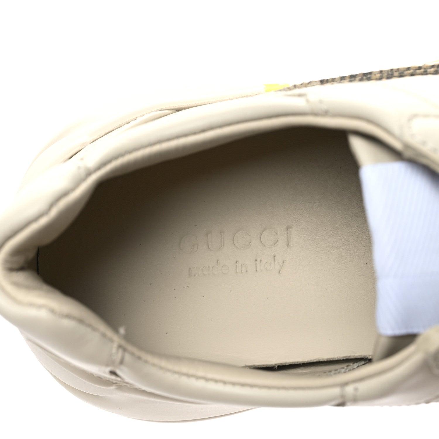 Gucci Calfskin Tiger Rhyton Sneakers 36.5 Ivory 7 of 10