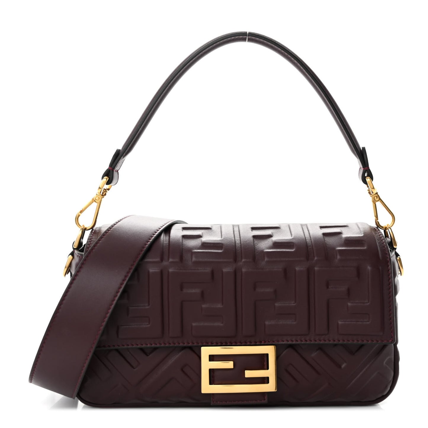 Nappa FF 1974 Embossed Baguette Granata