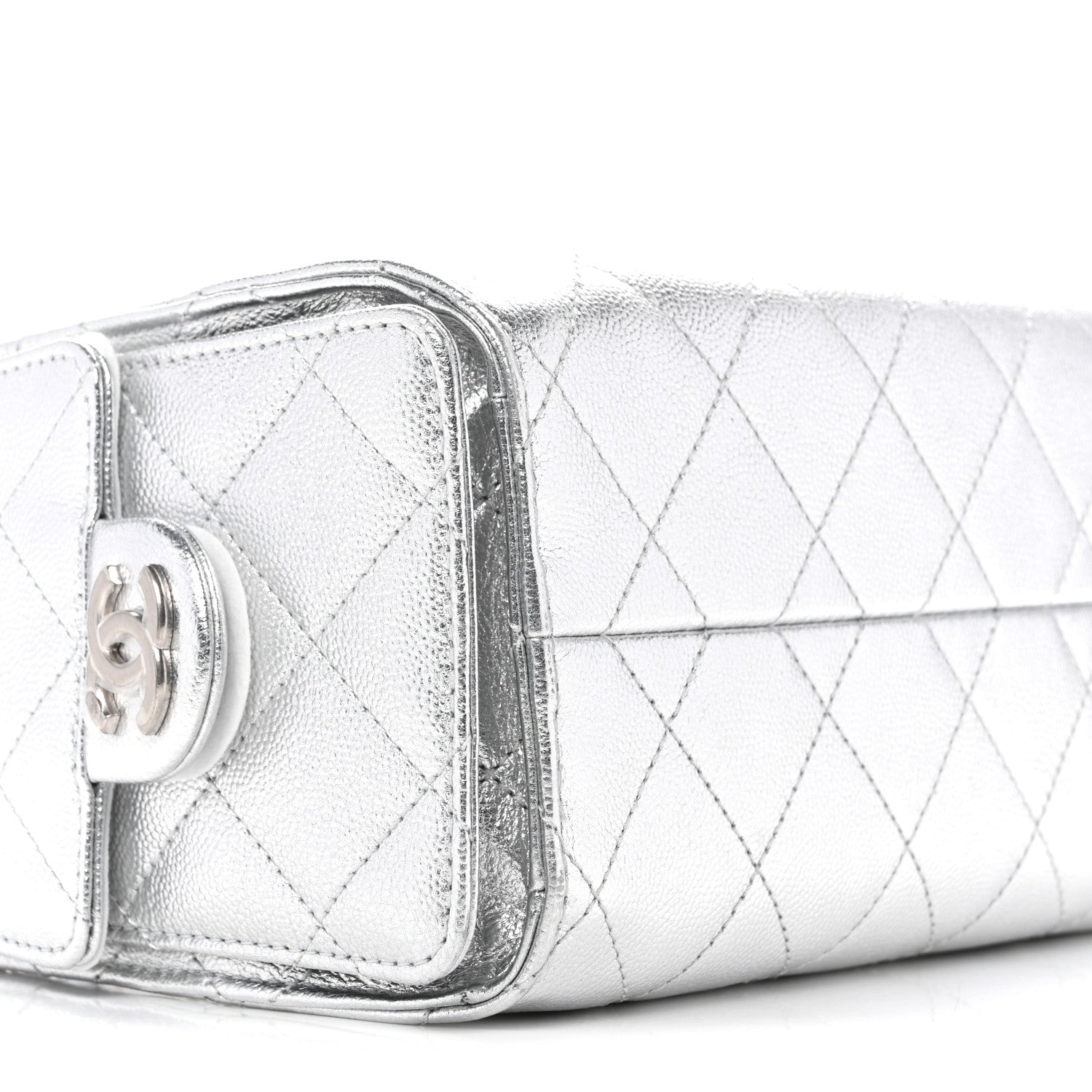 Chanel Metallic Caviar Quilted Mini Chanel 25 Handbag Silver 9 of 10