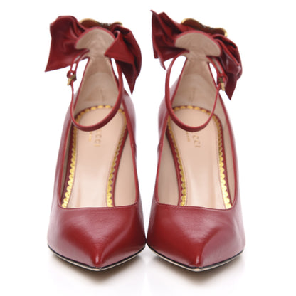 Gucci Nappa Queen Margaret Pumps 38 Hibiscus Red 2 of 8