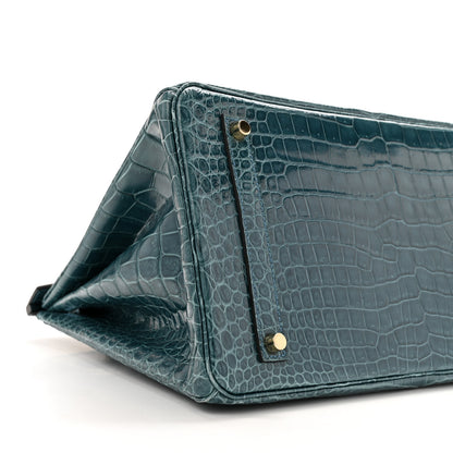 Hermes Shiny Porosus Crocodile Birkin 35 Colvert 9 of 13