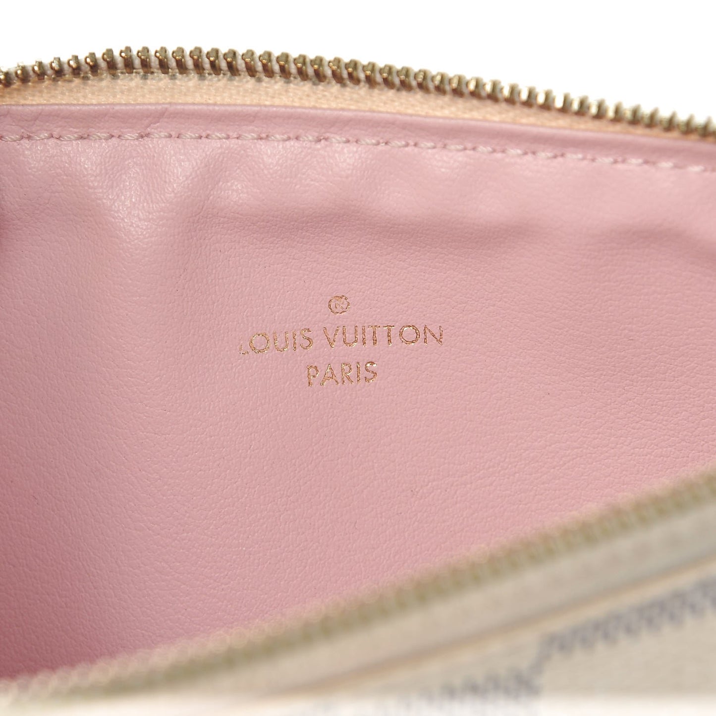 Damier Azur Felicie Chain Wallet Zippered Insert Rose Ballerine