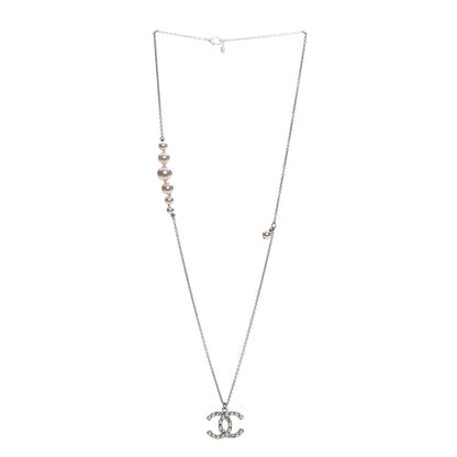 Chanel Pearl CC Chain Necklace Silver 3 of 6