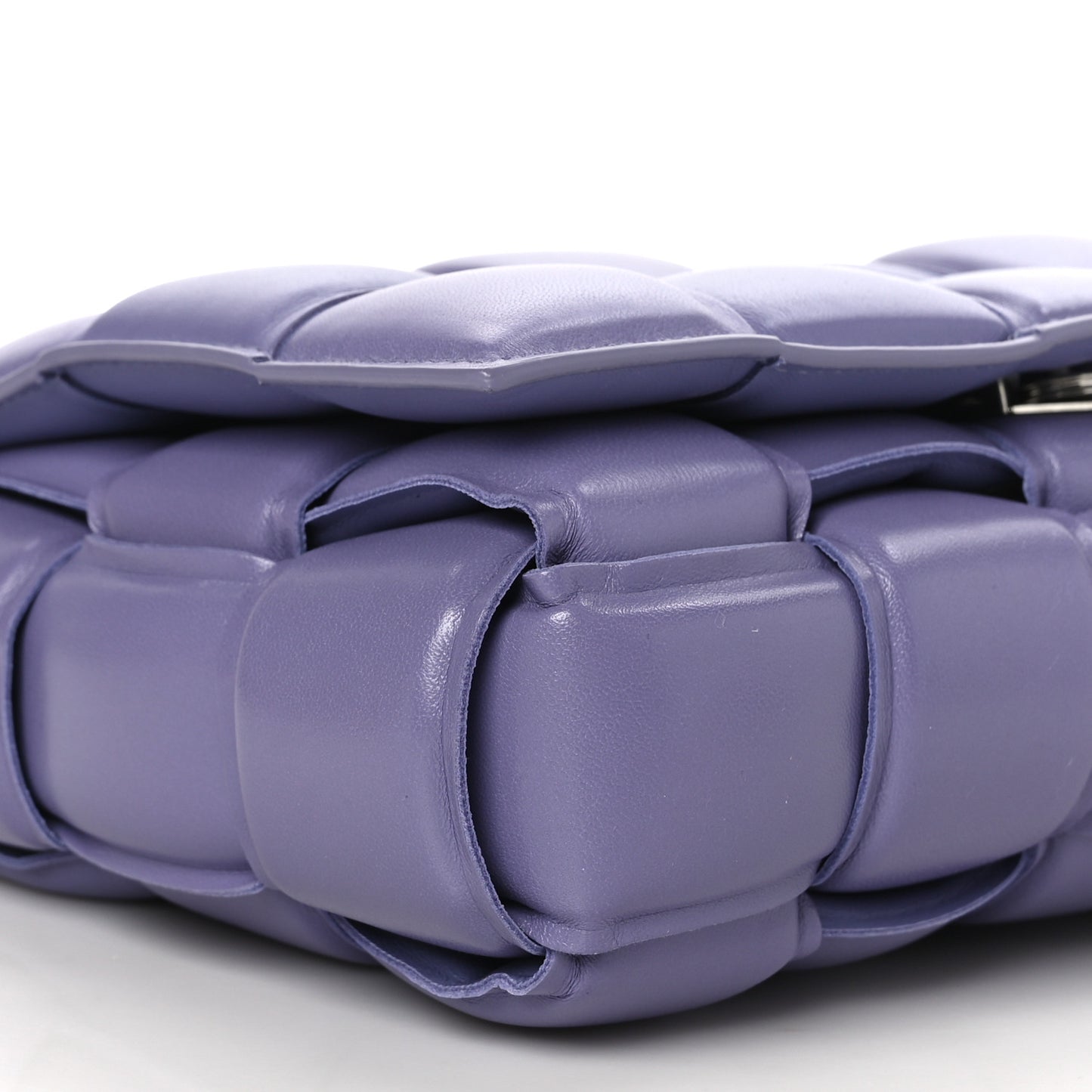 Lambskin Maxi Intreccio Padded Chain Cassette Crossbody Bag Lavender