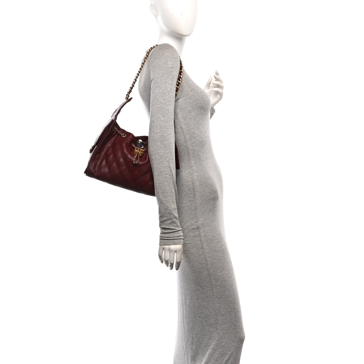 Caviar Quilted Small Chanel 25 Handbag Burgundy