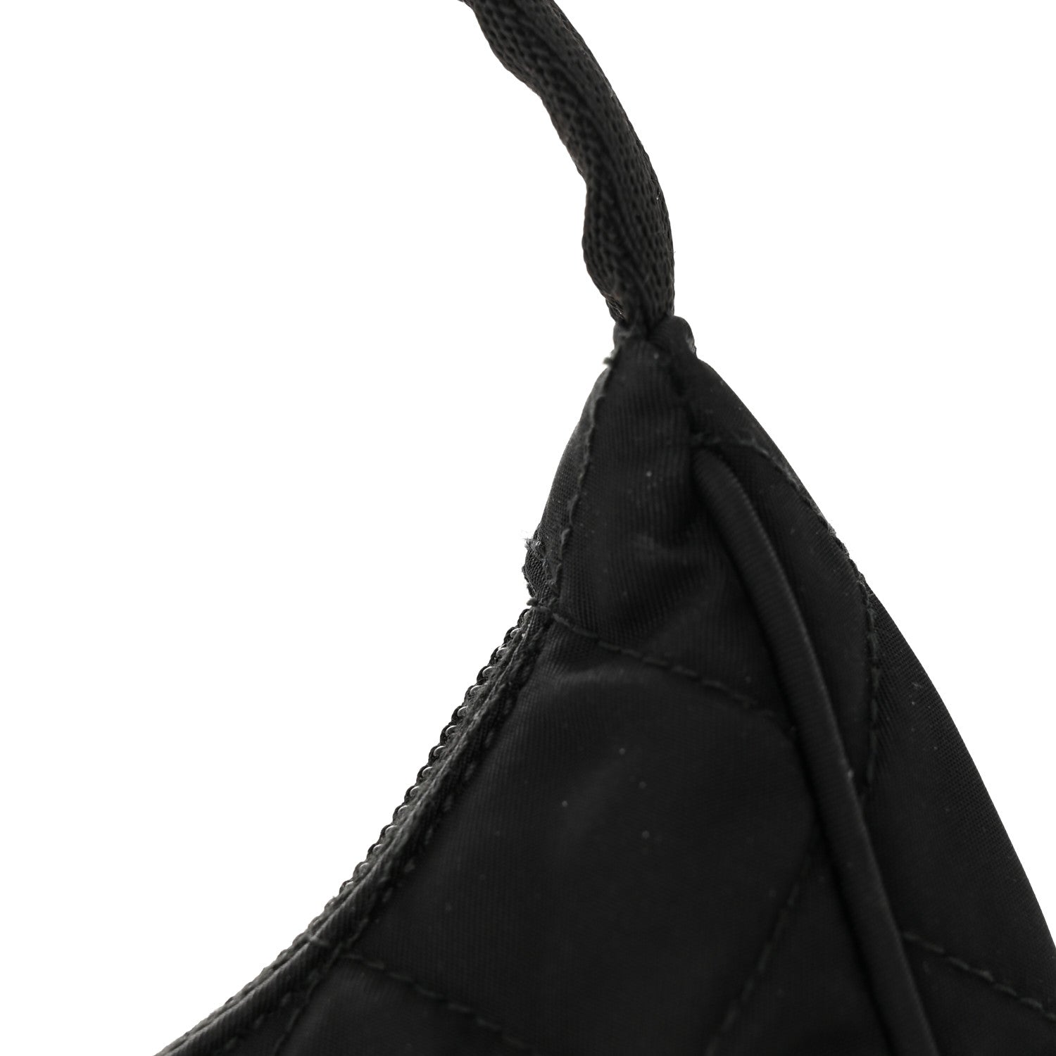 Prada Tessuto Nylon Stitched Shoulder Bag Black 13 of 13