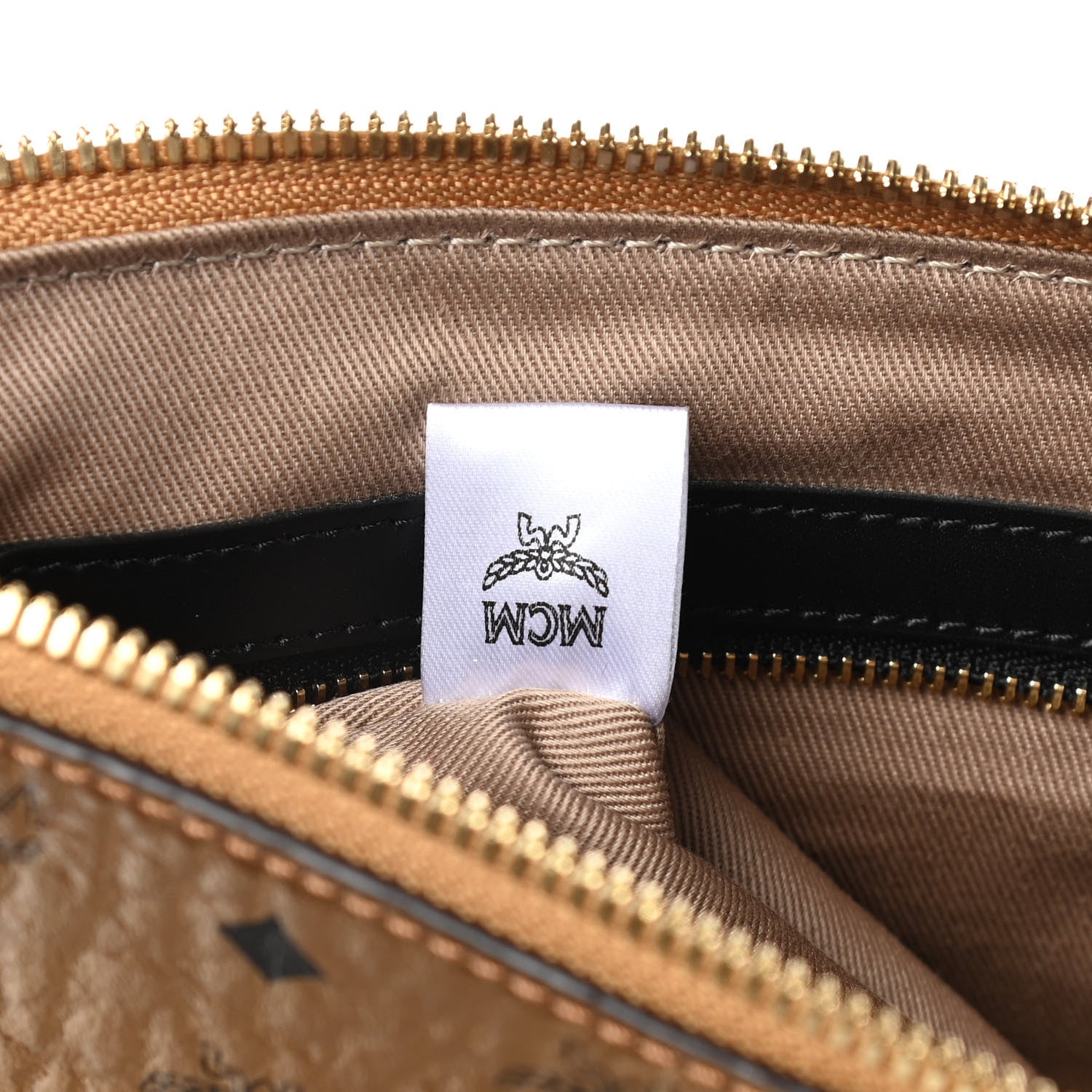 MCM Metallic Visetos Medium Crossbody Pouch Gold 7 of 11