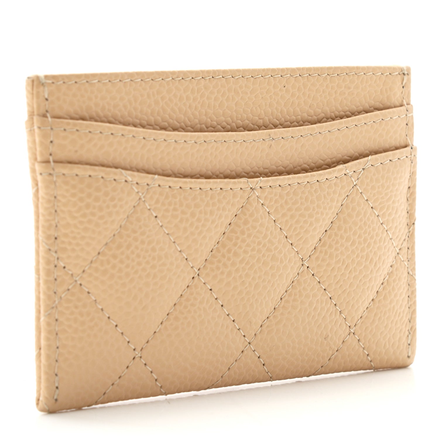 Chanel Caviar Quilted Card Holder Beige 3 of 9