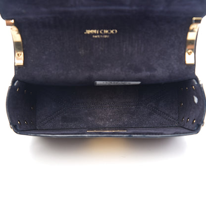 Jimmy Choo Metallic Eel Watersnake Lockett Petite Shoulder Bag Navy 4 of 15
