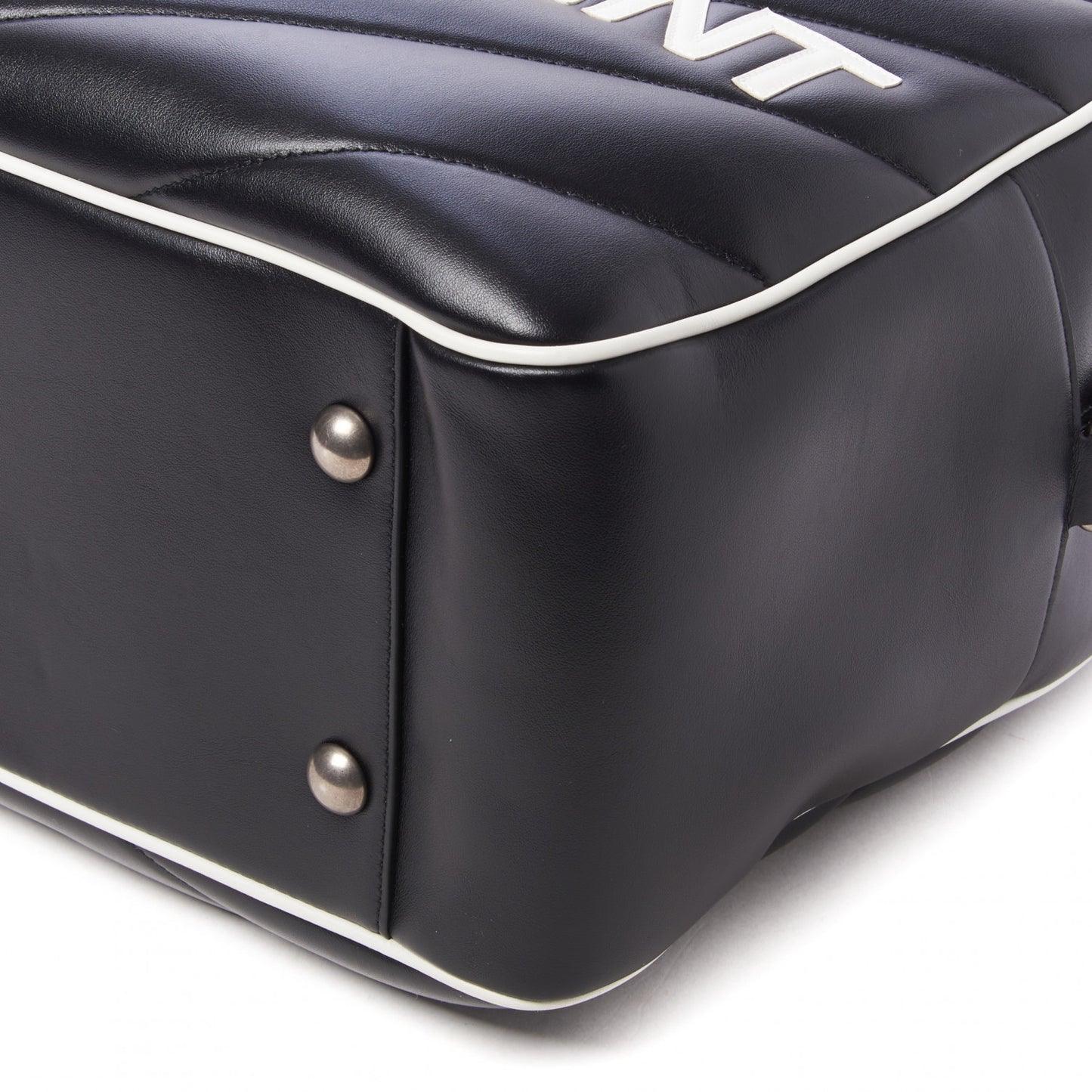 Calfskin Medium Miles Logo Bowler Duffel Bag Black