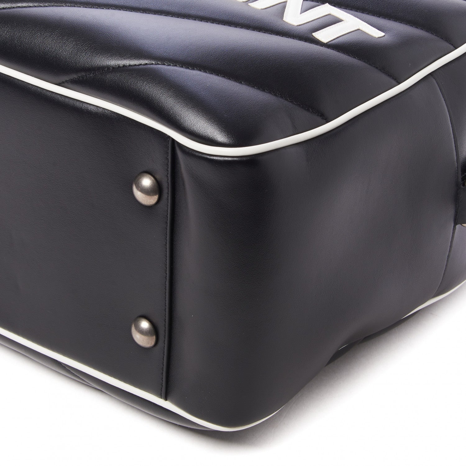 Saint Laurent Calfskin Medium Miles Logo Bowler Duffel Bag Black 5 of 8