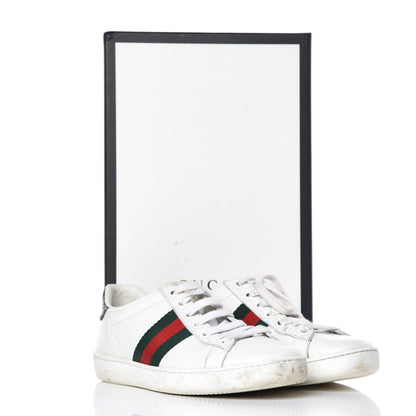Gucci Calfskin Crocodile Web Womens Ace Sneakers 35 White Green 20 of 20