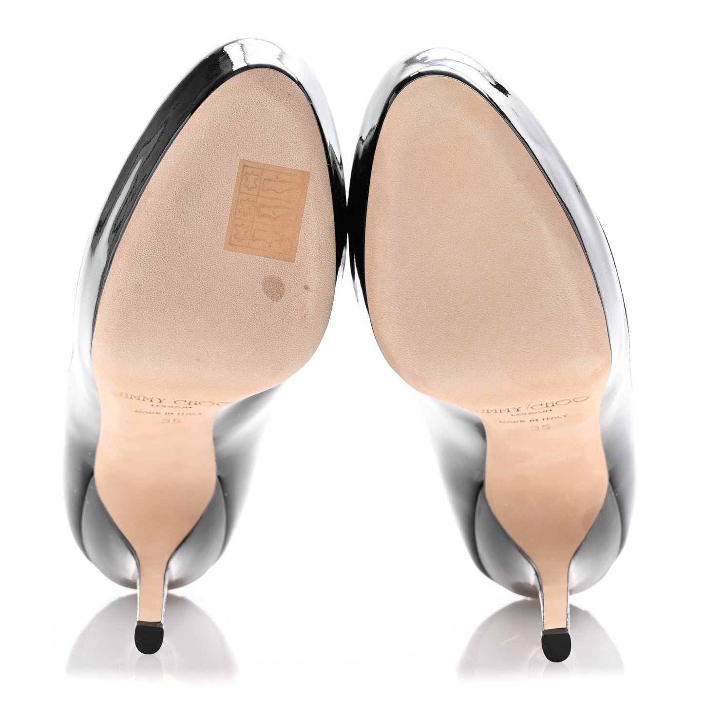 Patent Napa Sepia Platform Pumps 35 Nude Black