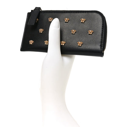 Versace Nappa La Medusa Studded Zip Pouch Card Holder Black 2 of 7