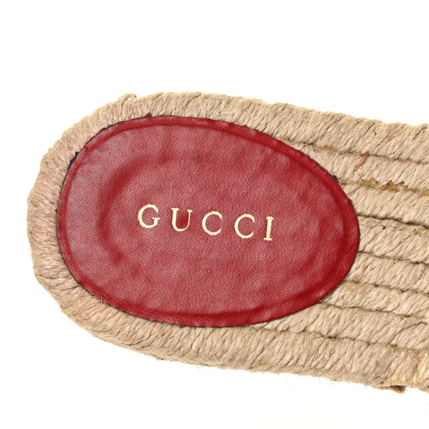 Nappa Matelasse GG Marmont Espadrille Slide Sandals 36.5 Hibiscus Red