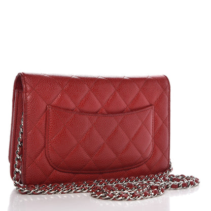 Chanel Caviar Quilted Wallet on Chain WOC Red 3 of 11
