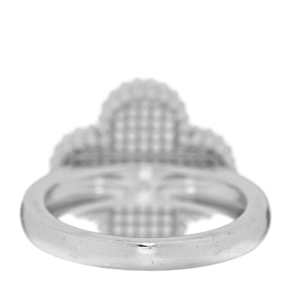 Van Cleef & Arpels 18K White Gold Guilloche Vintage Alhambra Ring 48 4.5 3 of 5