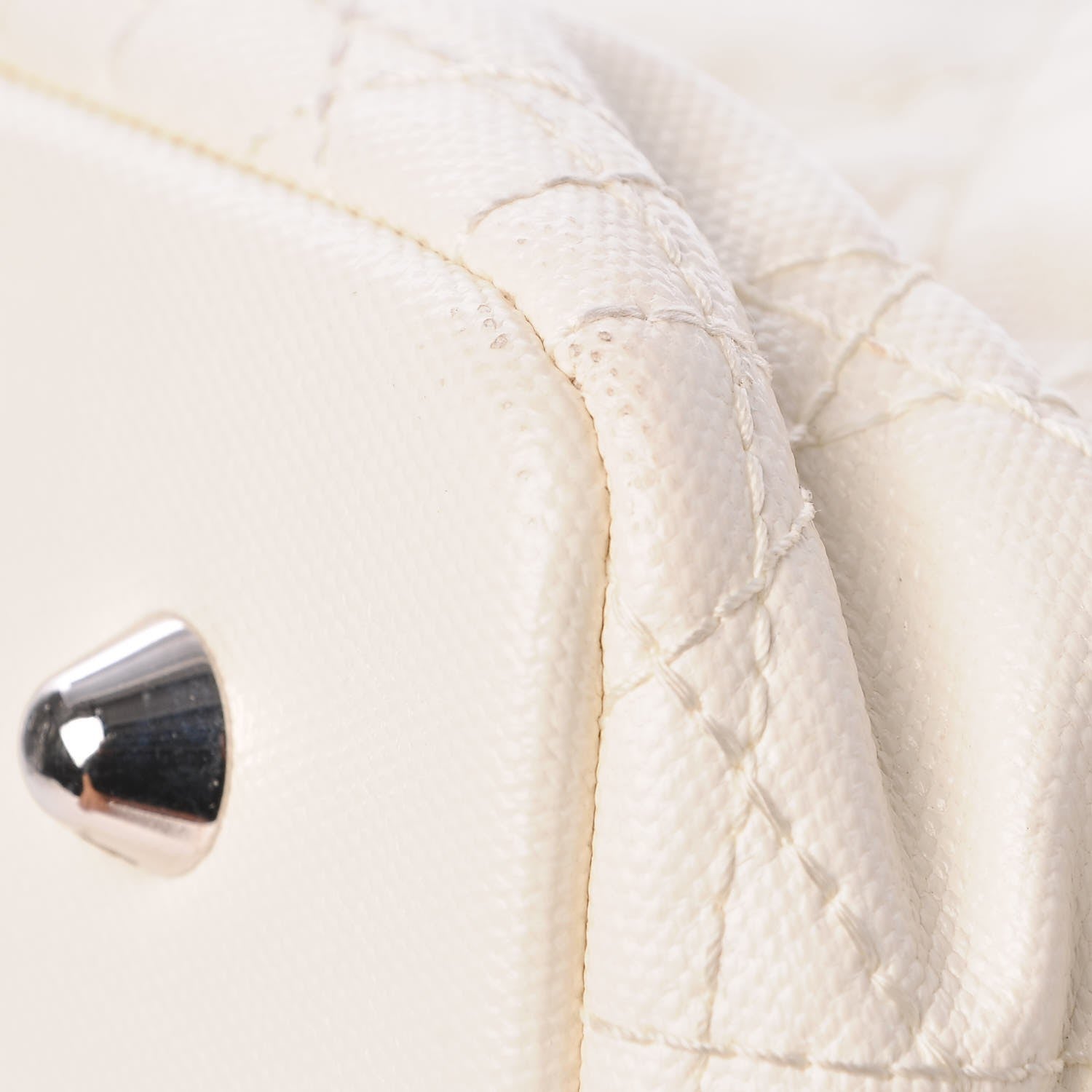 Christian Dior Coated Canvas Cannage Small Panarea Tote White 8 of 14