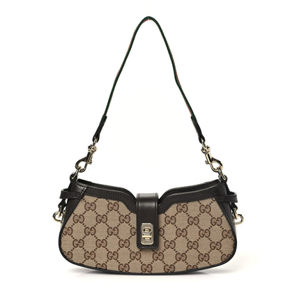 Gucci Calfskin Monogram Mini Moon Side Shoulder Bag Brown 1 of 9