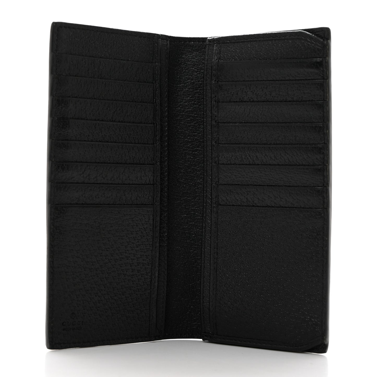 Calfskin Boar Effect GG Marmont Long Wallet Black